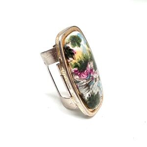 Vintage Lipstick Holder with Mirror Hinged Compact